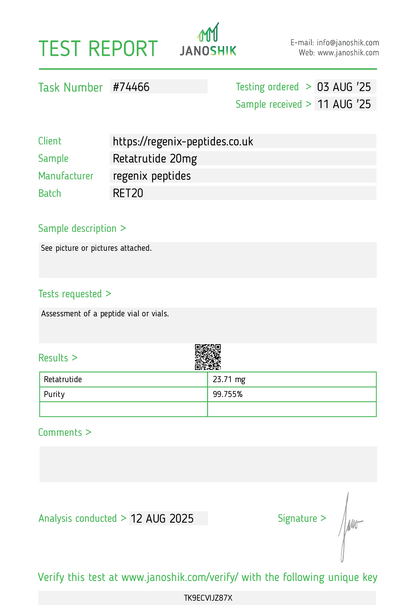 Retatrutide 20mg research peptide
